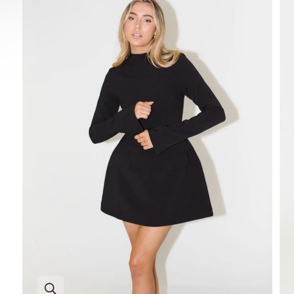 Odd Muse London Black Split Long Sleeve Mini Dress - Picture 1 of 4